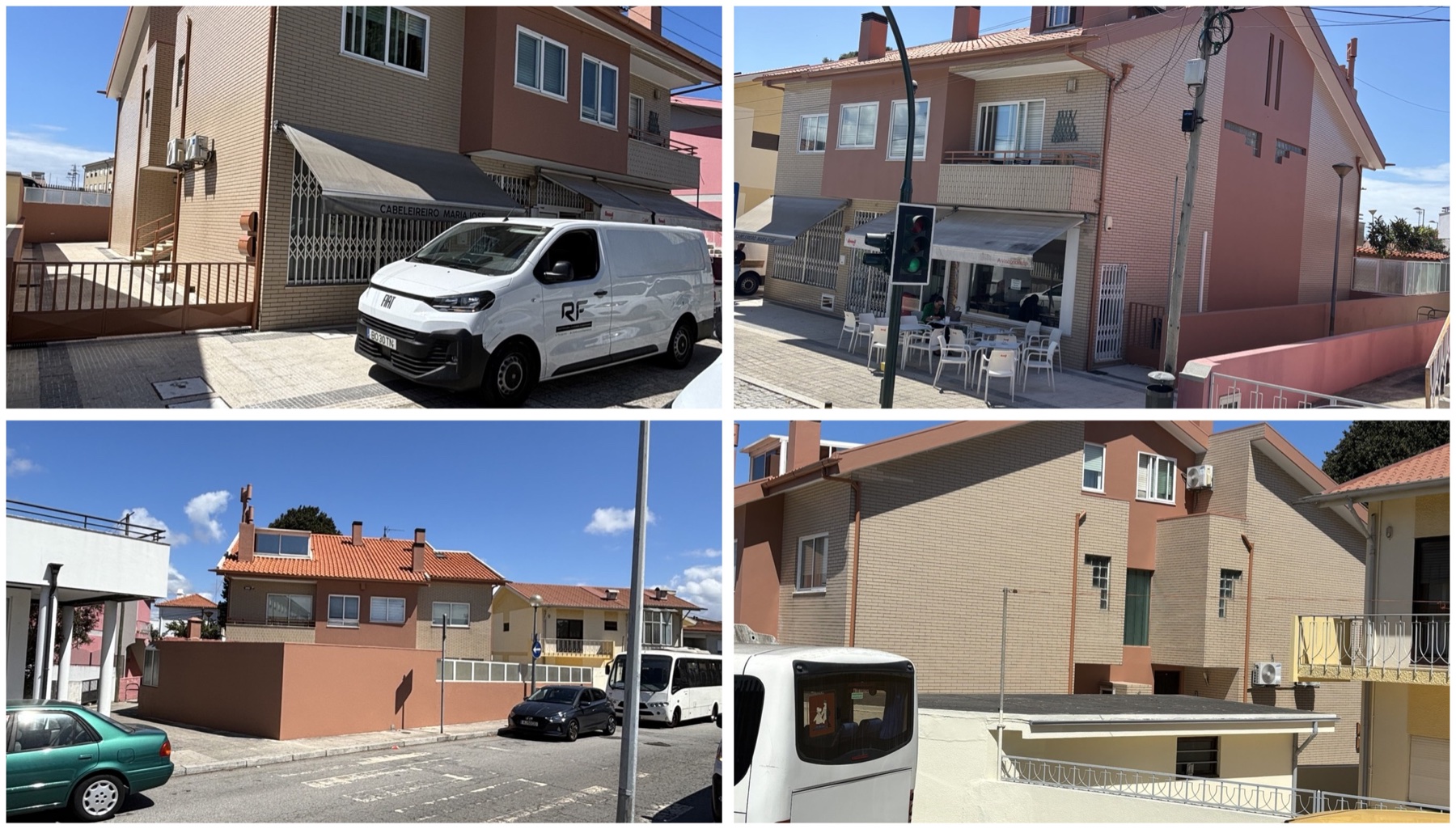 Várias perspetivas de uma fachada exterior renovada
